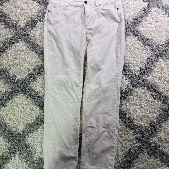 J.‎ Jill Ivory Velour Slim Leg Pants, Size 12 - Picture 1 of 5